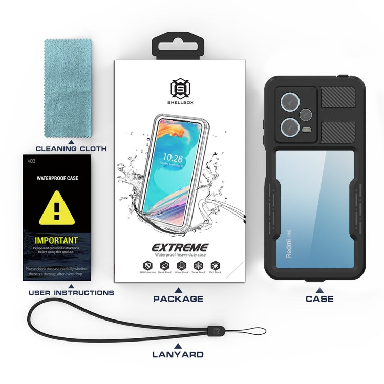 For Xiaomi Redmi Note 12 Pro 5G Global RedPepper IP68 Life Waterproof Phone Case(Black) - free shipping - PMC TechLife - Order now!