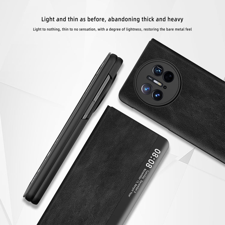 For Huawei Mate X3 Retro Magnetic Side Window View Leather Smart Phone Case(Green) - free shipping - PMC TechLife - Order now!