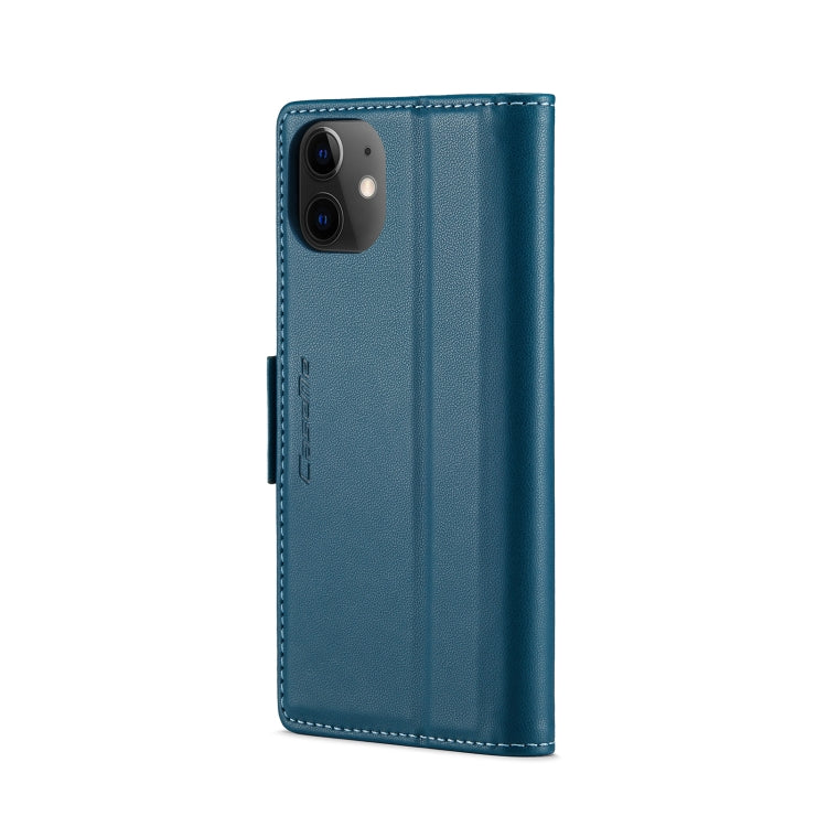 For iPhone 12 / 12 Pro CaseMe 023 Butterfly Buckle Litchi Texture RFID Anti-theft Leather Phone Case(Blue) - iPhone 12 / 12 Pro Cases by CaseMe | Online Shopping South Africa | PMC Jewellery