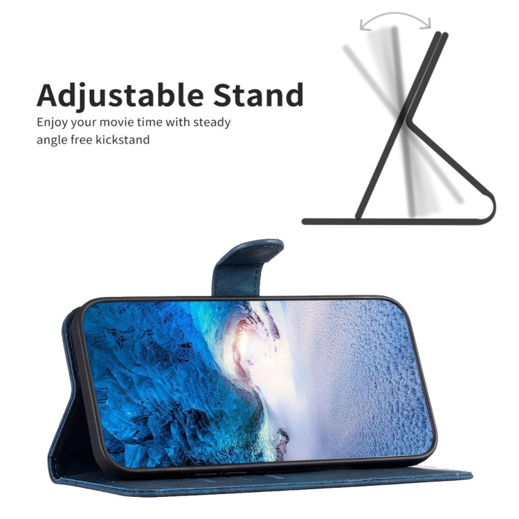 For iPhone 14 Plaid Embossed Leather Phone Case(Blue) - free shipping - PMC TechLife - Order now!