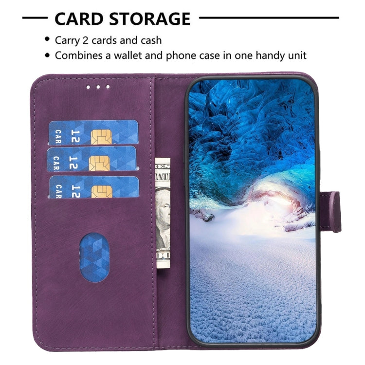 For iPhone 13 Plaid Embossed Leather Phone Case(Purple) - free shipping - PMC TechLife - Order now!