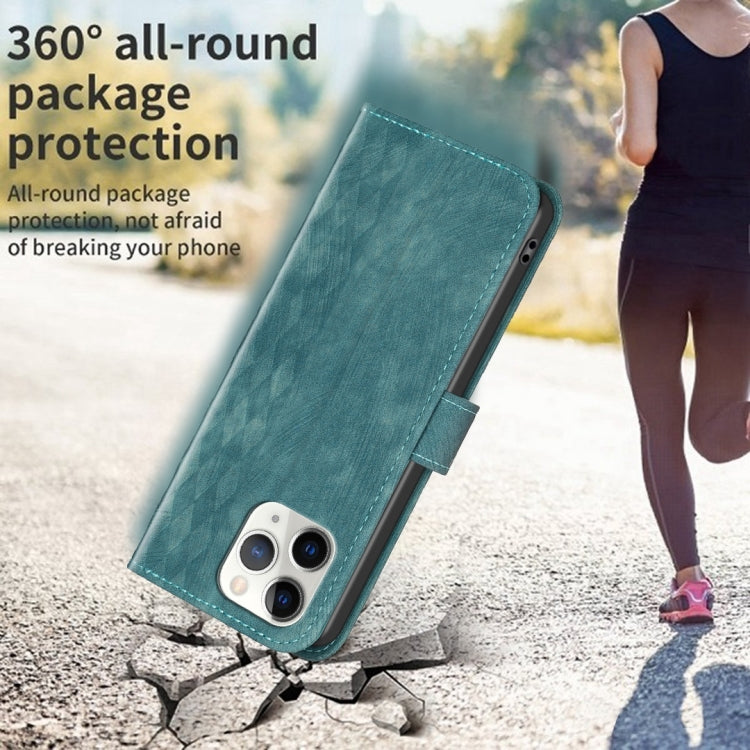 For iPhone 11 Pro Plaid Embossed Leather Phone Case(Green) - free shipping - PMC TechLife - Order now!