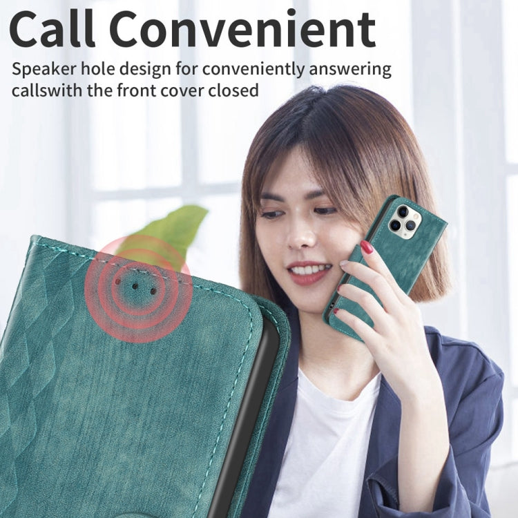 For iPhone 11 Pro Plaid Embossed Leather Phone Case(Green) - free shipping - PMC TechLife - Order now!