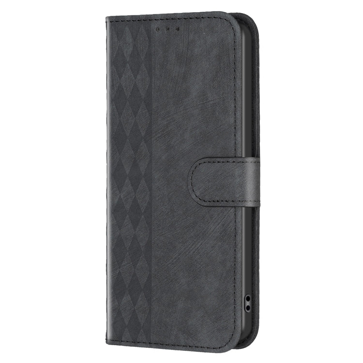 For iPhone 15 Pro Plaid Embossed Leather Phone Case(Black) - free shipping - PMC TechLife - Order now!