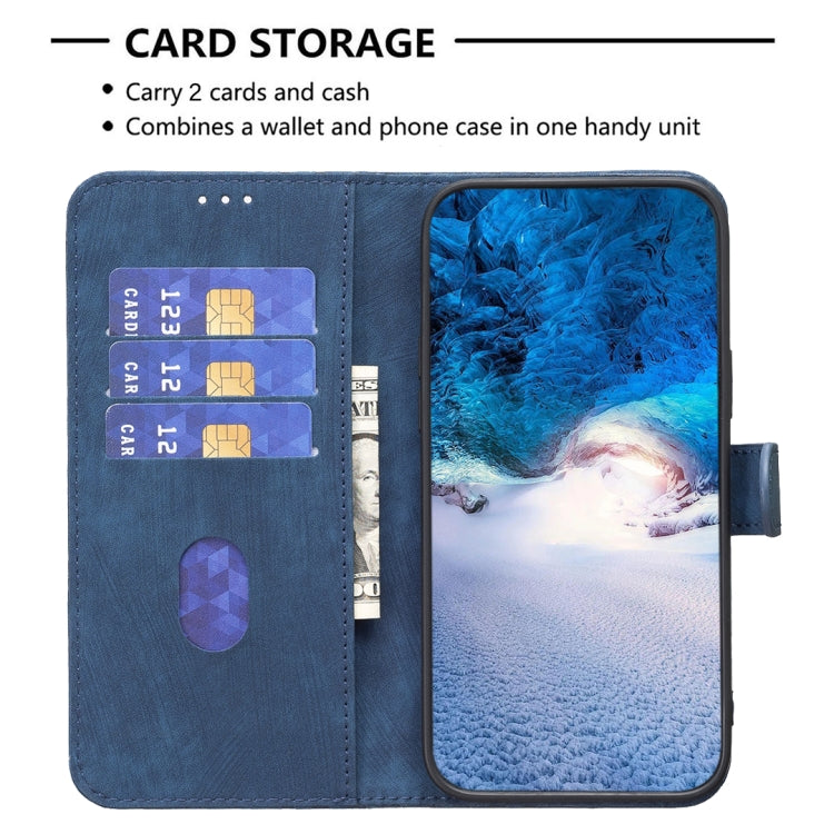 For iPhone 15 Plus Plaid Embossed Leather Phone Case(Blue) - free shipping - PMC TechLife - Order now!