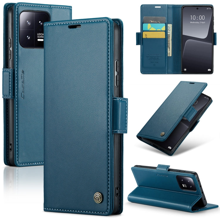 For Xiaomi 13 CaseMe 023 Butterfly Buckle Litchi Texture RFID Anti-theft Leather Phone Case(Blue) - 13 Cases by CaseMe | Online Shopping South Africa | PMC Jewellery