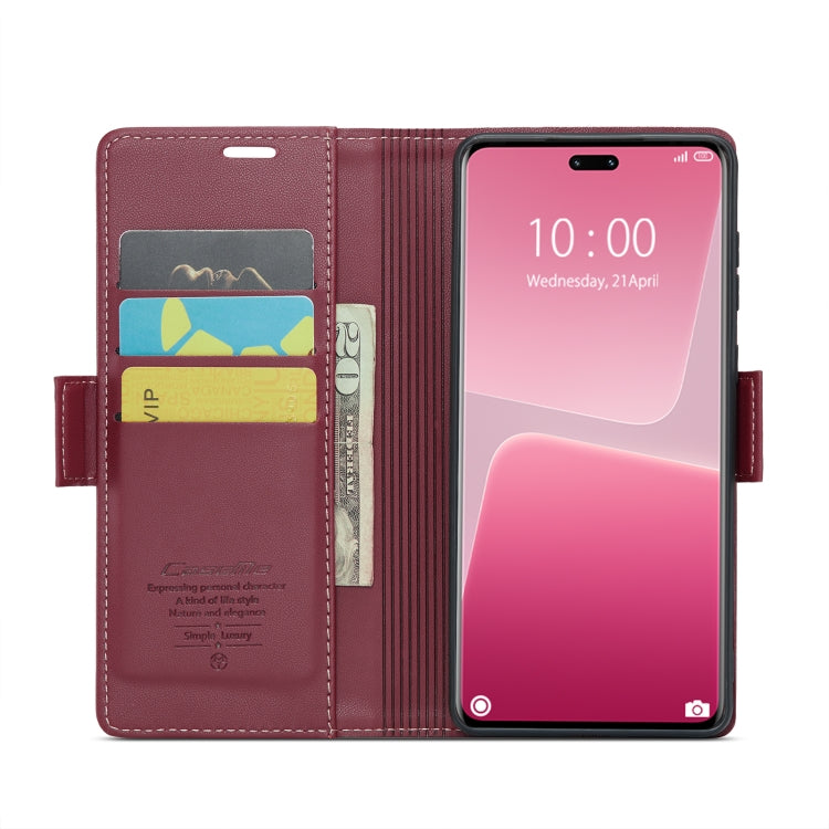 For Xiaomi 13 Lite CaseMe 023 Butterfly Buckle Litchi Texture RFID Anti-theft Leather Phone Case(Wine Red) - Xiaomi Cases by CaseMe | Online Shopping South Africa | PMC Jewellery | Buy Now Pay Later Mobicred