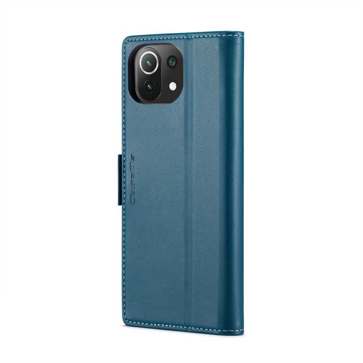 For Xiaomi Mi 11 Lite CaseMe 023 Butterfly Buckle Litchi Texture RFID Anti-theft Leather Phone Case(Blue) - Xiaomi Cases by CaseMe | Online Shopping South Africa | PMC Jewellery | Buy Now Pay Later Mobicred