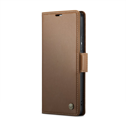 CaseMe 023 Butterfly Buckle Litchi Texture RFID Anti-theft Leather Phone Case For Xiaomi Redmi Note 11 Pro 5G Global/Redmi Note 11 Pro Global(Brown) - Xiaomi Cases by CaseMe | Online Shopping South Africa | PMC Jewellery | Buy Now Pay Later Mobicred