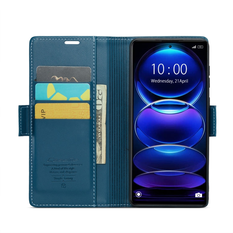 For Xiaomi Redmi Note 12 Pro+ 5G Global CaseMe 023 Butterfly Buckle Litchi Texture RFID Anti-theft Leather Phone Case(Blue) - Xiaomi Cases by CaseMe | Online Shopping South Africa | PMC Jewellery | Buy Now Pay Later Mobicred