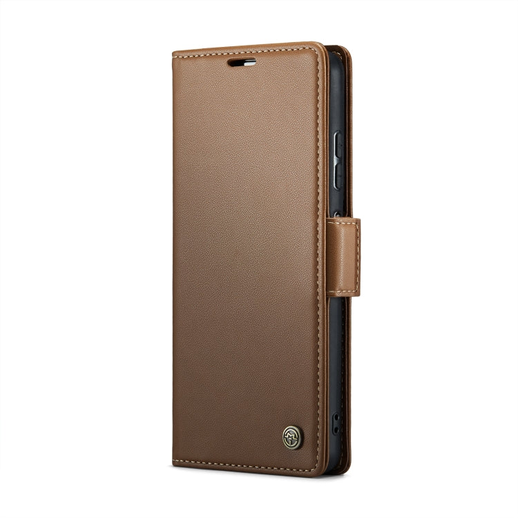 For Xiaomi Poco X5 5G/Redmi Note 12 5G Global CaseMe 023 Butterfly Buckle Litchi Texture RFID Anti-theft Leather Phone Case(Brown) - Xiaomi Cases by CaseMe | Online Shopping South Africa | PMC Jewellery | Buy Now Pay Later Mobicred