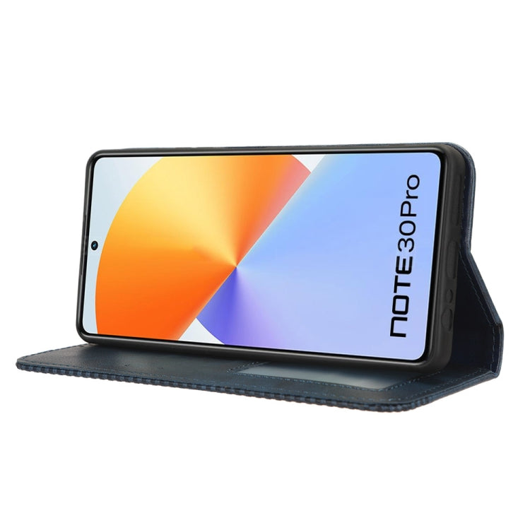 For Infinix Note 30 Pro Magnetic Buckle Retro Texture Leather Phone Case(Blue) - Infinix Cases by PMC TechLife | Online Shopping South Africa | PMC TechLife | Buy Now Pay Later Mobicred