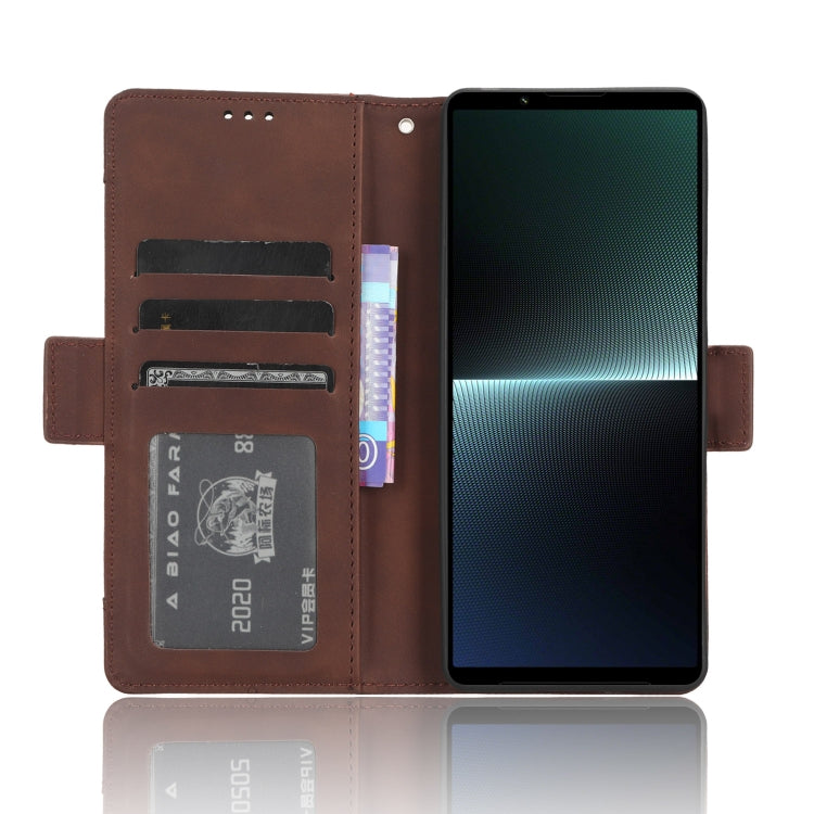 For Sony Xperia 1 V Skin Feel Calf Texture Card Slots Leather Phone Case(Brown) - free shipping - PMC TechLife - Order now!