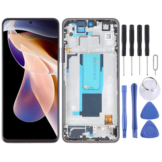 LCD Screen For Xiaomi Redmi Note 11 Pro+ 5G Digitizer Full Assembly with Frame(Black) - LCD Screen by PMC Jewellery | Online Shopping South Africa | PMC Jewellery