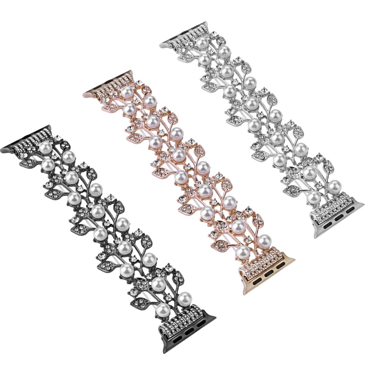 Four-leaf Bead Metal Watch Band For Apple Watch SE 2022 44mm(Silver) - Watch Bands by PMC TechLife | Online Shopping South Africa | PMC TechLife