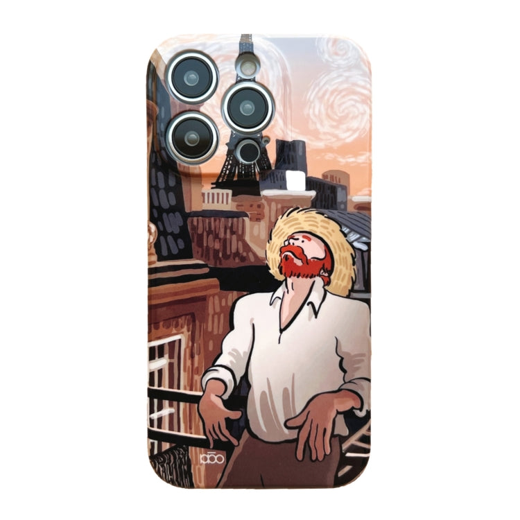 For iPhone 13 Pro Precise Hole Oil Painting Pattern PC Phone Case(Tower) - iPhone 13 Pro Cases by PMC TechLife | Online Shopping South Africa | PMC TechLife
