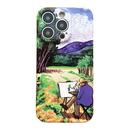 For iPhone 11 Precise Hole Oil Painting Pattern PC Phone Case(Painting) - iPhone 11 Cases by PMC Jewellery | Online Shopping South Africa | PMC Jewellery