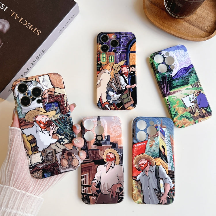 For iPhone 13 Pro Precise Hole Oil Painting Pattern PC Phone Case(Tobacco Pipe) - iPhone 13 Pro Cases by PMC TechLife | Online Shopping South Africa | PMC TechLife