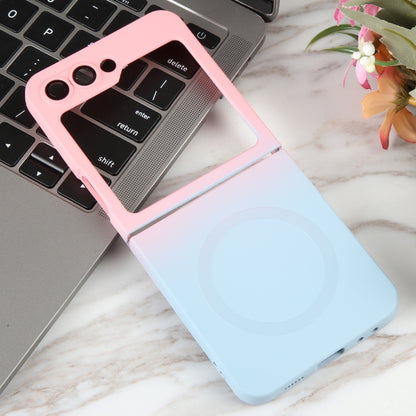 For Samsung Galaxy Z Flip5 Liquid TPU Silicone Gradient MagSafe Phone Case(Pink Blue) - Galaxy Z Flip5 Cases by PMC Jewellery | Online Shopping South Africa | PMC Jewellery