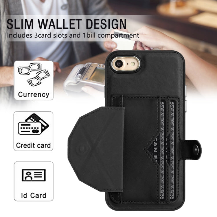 For iPhone SE 2022/SE 2020/6/7/8 Shockproof Leather Phone Case with Card Holder(Black) - free shipping - PMC TechLife - Order now!