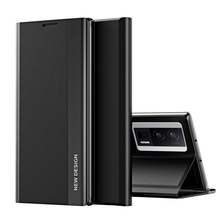 For Xiaomi Poco F5 Pro Side Side Electroplated Magnetic Leather Phone Case(Black) - free shipping - PMC TechLife - Order now!