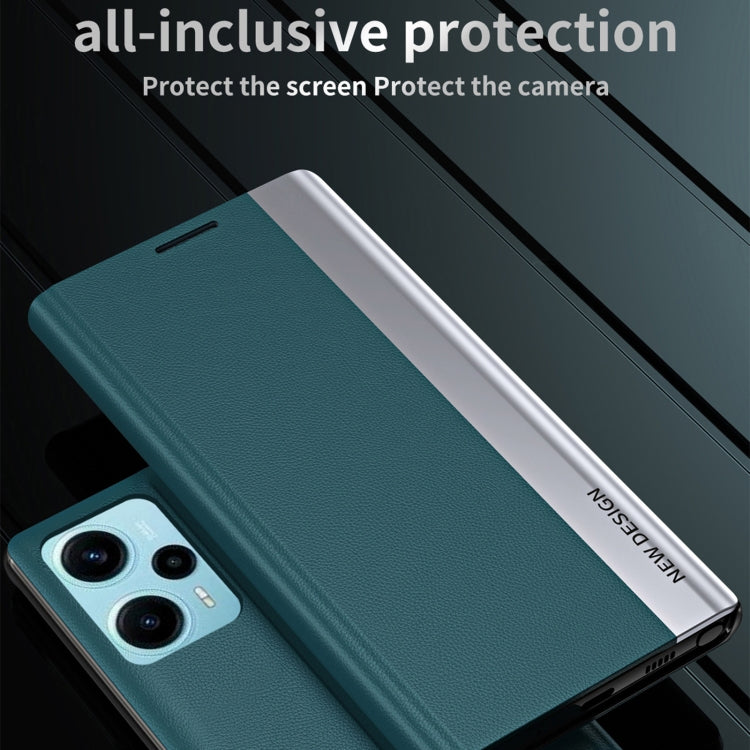 For Xiaomi Poco F5 Side Side Electroplated Magnetic Leather Phone Case(Light Blue) - free shipping - PMC TechLife - Order now!