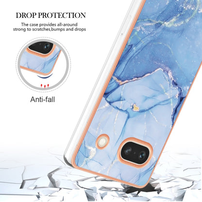 For Google Pixel 7a Electroplating Marble Dual-side IMD Phone Case(Blue 018) - Google Cases by PMC Jewellery | Online Shopping South Africa | PMC Jewellery