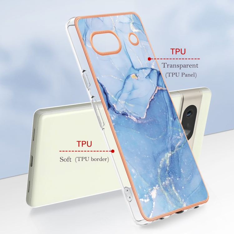 For Google Pixel 7a Electroplating Marble Dual-side IMD Phone Case(Blue 018) - free shipping - PMC TechLife - Order now!