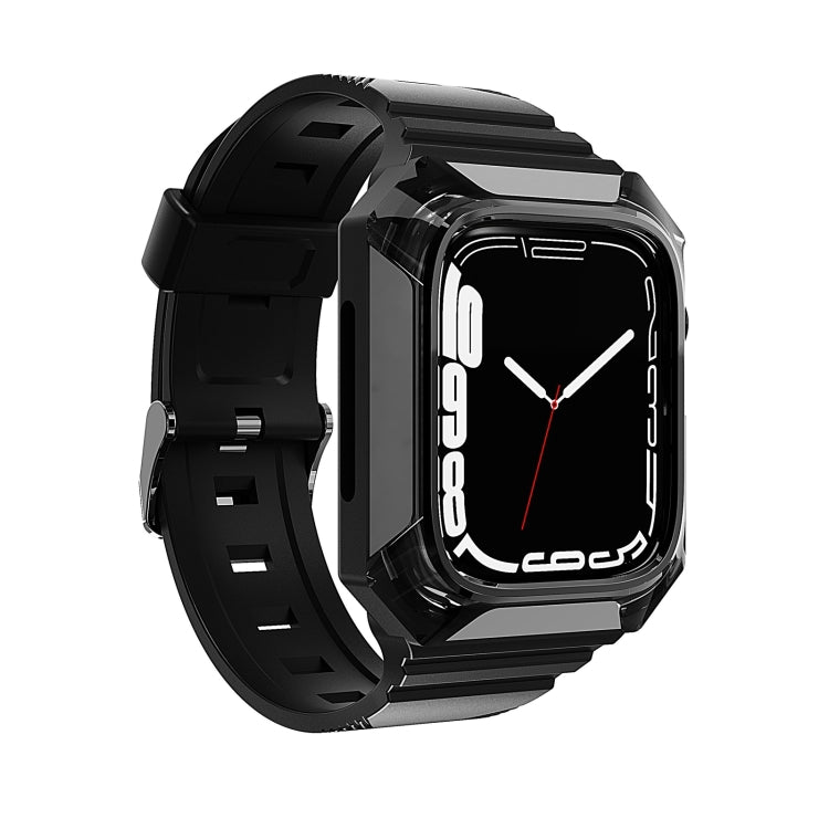 Armor Case Integrated TPU Watch Band For Apple Watch 7 41mm(Black) - Watch Bands by PMC TechLife | Online Shopping South Africa | PMC TechLife