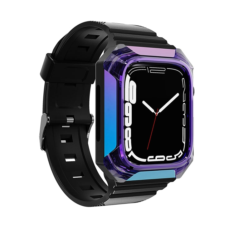 Armor Case Integrated TPU Watch Band For Apple Watch 7 41mm(Purple) - Watch Bands by PMC TechLife | Online Shopping South Africa | PMC TechLife