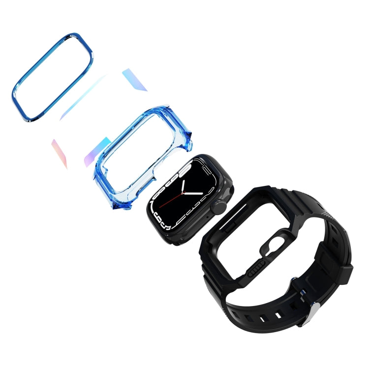 Armor Case Integrated TPU Watch Band For Apple Watch 3 38mm(Blue) - Watch Bands by PMC TechLife | Online Shopping South Africa | PMC TechLife