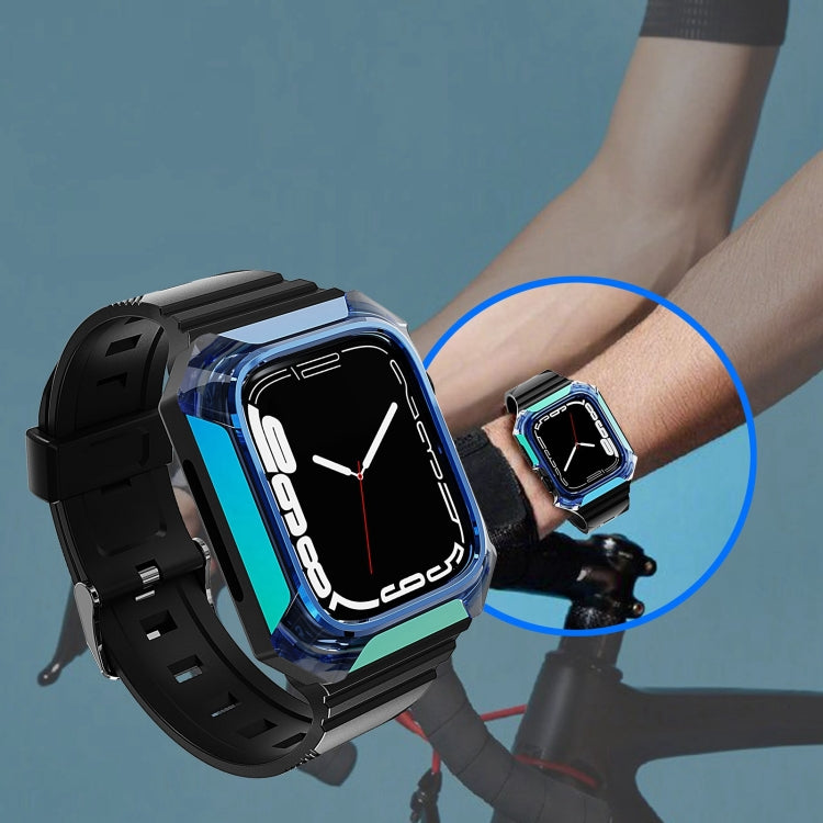 Armor Case Integrated TPU Watch Band For Apple Watch 6 40mm(Blue) - Watch Bands by PMC TechLife | Online Shopping South Africa | PMC TechLife