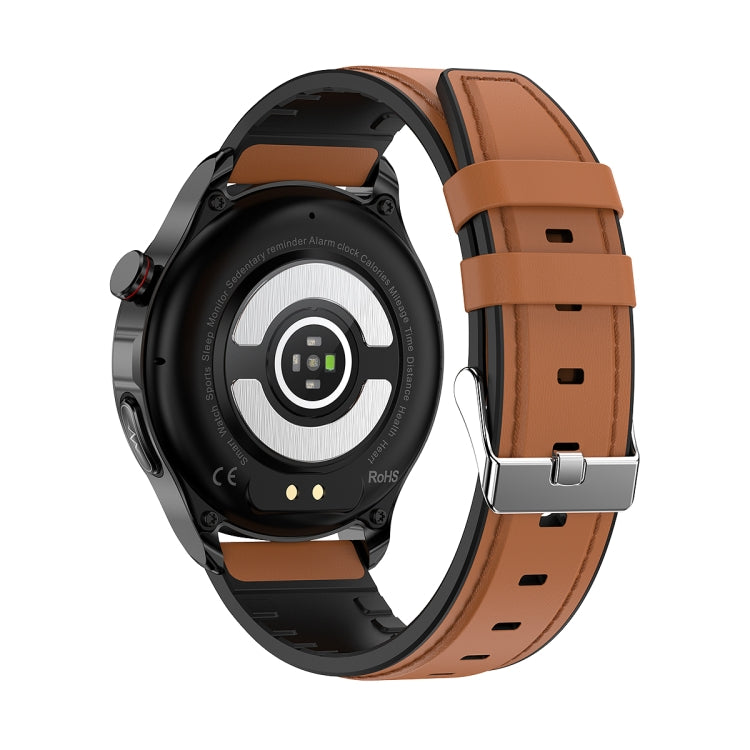 TK22 1.39 inch IP67 Waterproof Leather Band Smart Watch Supports ECG / Non-invasive Blood Sugar(Brown) - Smart Watches by PMC Jewellery | Online Shopping South Africa | PMC Jewellery