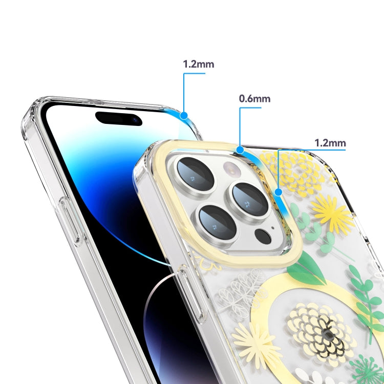 For iPhone 14 Pro Max MagSafe Magnetic TPU Phone Case(Yellow Chrysanthemum) - free shipping - PMC TechLife - Order now!