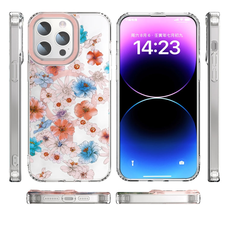 For iPhone 13 Pro Max MagSafe Magnetic TPU Phone Case(White Blue Flower) - free shipping - PMC TechLife - Order now!