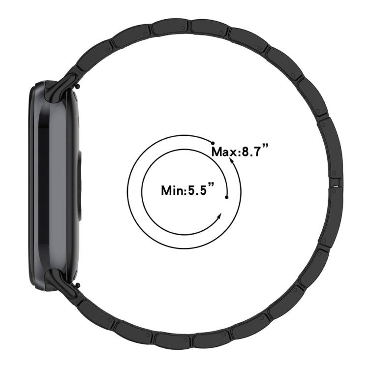 For Xiaomi Mi Band 8 Three-beads Full Diamond Metal Watch Band(Black) - Watch Bands by PMC TechLife | Online Shopping South Africa | PMC TechLife