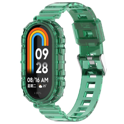 For Xiaomi Mi Band 8 Integrated Transparent Silicone Watch Band(Green) - Watch Bands by PMC Jewellery | Online Shopping South Africa | PMC Jewellery