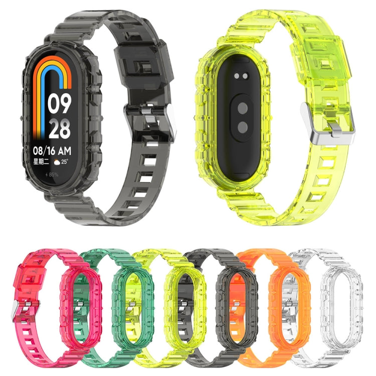 For Xiaomi Mi Band 8 Integrated Transparent Silicone Watch Band(Yellow) - Watch Bands by PMC Jewellery | Online Shopping South Africa | PMC Jewellery