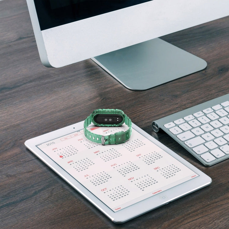 For Xiaomi Mi Band 8 Integrated Transparent Silicone Watch Band(Black) - Watch Bands by PMC TechLife | Online Shopping South Africa | PMC TechLife