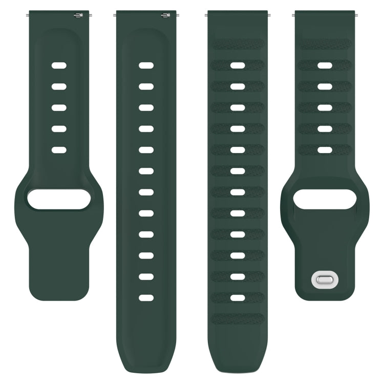 22mm Universal Dots Pattern Silicone Replacement Watch Band(Dark Green) - 22mm Bands by PMC TechLife | Online Shopping South Africa | PMC TechLife