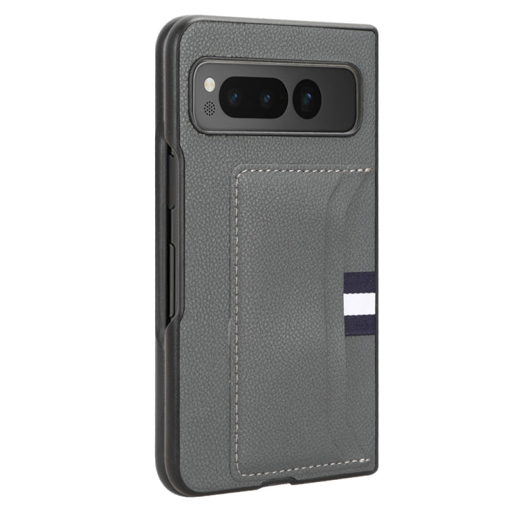 For Google Pixel Fold Litchi Texture Card Slots Back Cover Phone Case(Grey) - free shipping - PMC TechLife - Order now!
