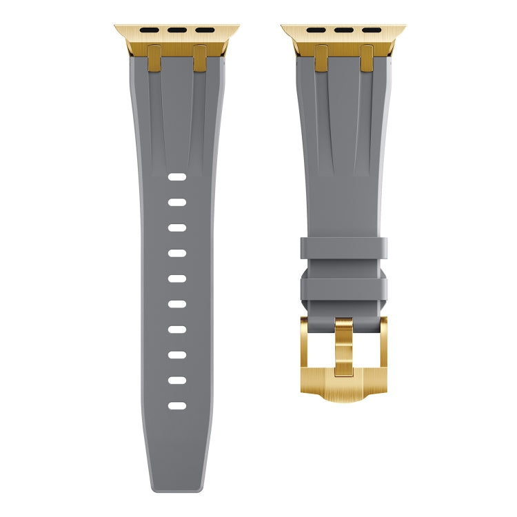 AP Silicone Watch Band For Apple Watch 8 41mm(Gold Grey) - Watch Bands by PMC TechLife | Online Shopping South Africa | PMC TechLife