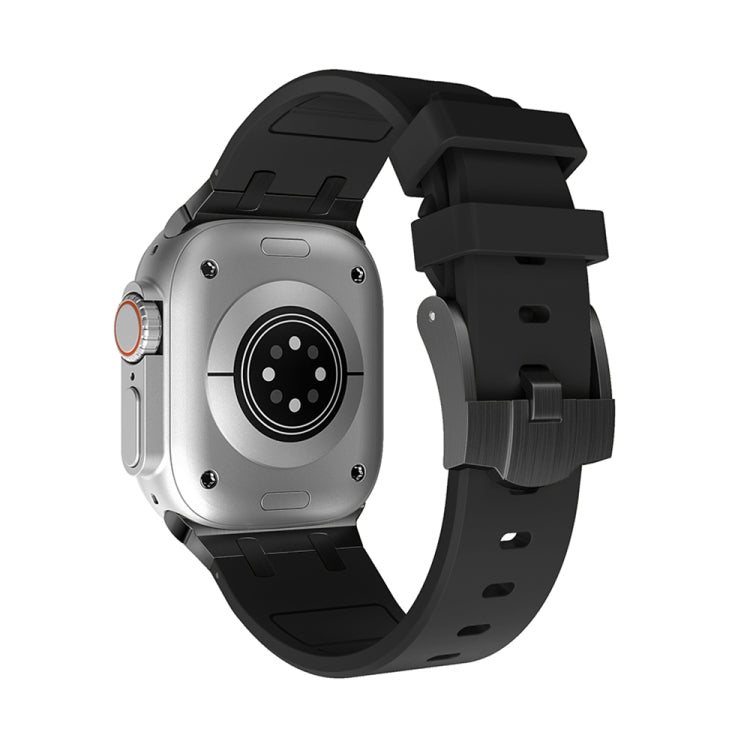 AP Silicone Watch Band For Apple Watch 8 45mm(Black Black) - Watch Bands by PMC TechLife | Online Shopping South Africa | PMC TechLife