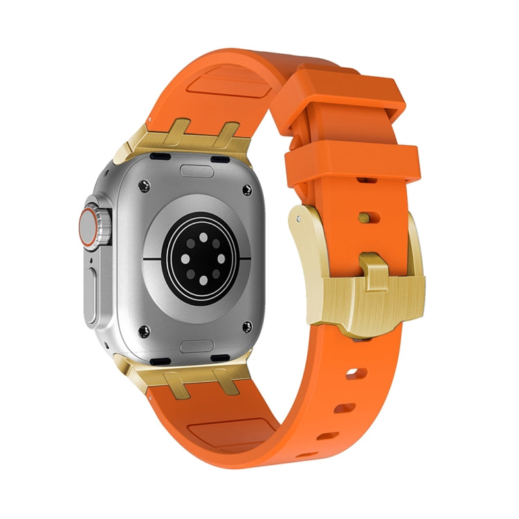 AP Silicone Watch Band For Apple Watch 8 45mm(Gold Orange) - Watch Bands by PMC TechLife | Online Shopping South Africa | PMC TechLife