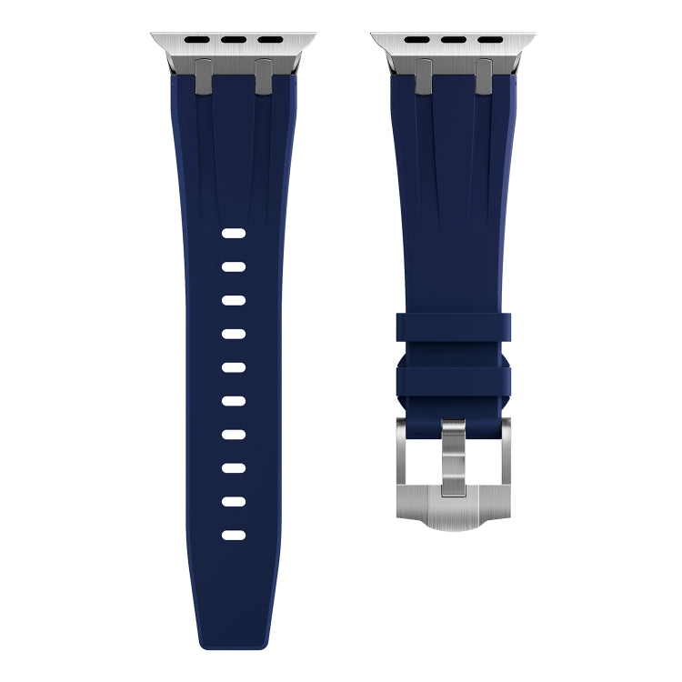 AP Silicone Watch Band For Apple Watch 7 41mm(Silver Blue) - Watch Bands by PMC TechLife | Online Shopping South Africa | PMC TechLife