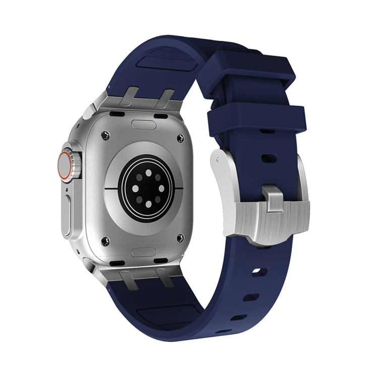 AP Silicone Watch Band For Apple Watch 7 41mm(Silver Blue) - Watch Bands by PMC TechLife | Online Shopping South Africa | PMC TechLife