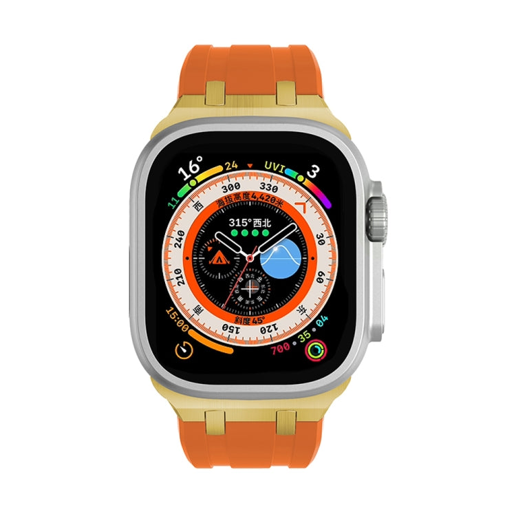 AP Silicone Watch Band For Apple Watch 7 45mm(Gold Orange) - Watch Bands by PMC TechLife | Online Shopping South Africa | PMC TechLife