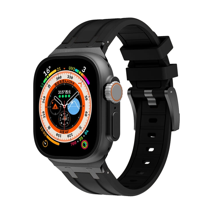 AP Silicone Watch Band For Apple Watch SE 2022 40mm(Black Black) - Watch Bands by PMC TechLife | Online Shopping South Africa | PMC TechLife