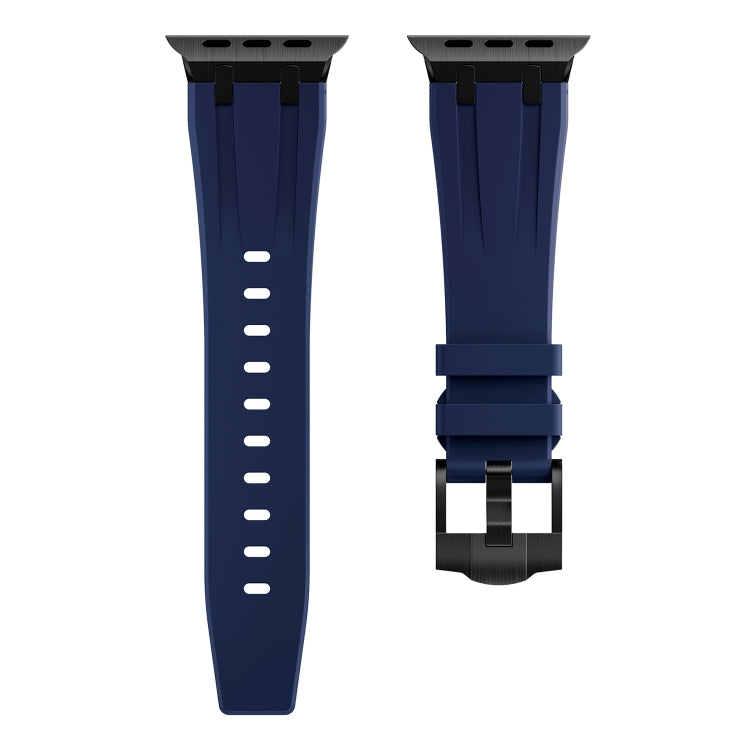 AP Silicone Watch Band For Apple Watch SE 2022 40mm(Black Blue) - Watch Bands by PMC TechLife | Online Shopping South Africa | PMC TechLife