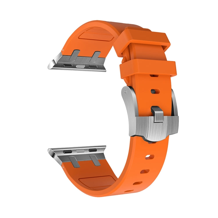AP Silicone Watch Band For Apple Watch SE 2022 44mm(Silver Orange) - Watch Bands by PMC TechLife | Online Shopping South Africa | PMC TechLife